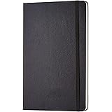 Amazon Basics Taccuino classico con pagine bianche, Misura Grande, Nero, 13.5 x 21 cm