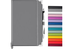 Bstorify A5 Notebook And Pen Set - 160 Lined Pages (14.85 x 21 cm) Grey Journal Notebook A5 with Hardback Cover, Pen Loop, Expandable Pocket - Ideal for Diary, Notetaking and Writing (A5, Grey)