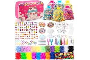 Sundaymot 18000+ Gomas Para Hacer Pulseras, 20 Colores Manualidades Gomas Elásticas Principiantes Kit, Kit De Pulseras Gomas Elasticas Plásticas, Kit Para Collares Bricolaje Regalos Para Niños Niñas