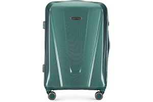 WITTCHEN Explorer Line walizka podróżna, bagaż podręczny, bagaż kabinowy, twarda obudowa z poliwęglanu, z 4 podwójnymi kółkami, zamek szyfrowy, uchwyt teleskopowy, Explorer Line, zielony, M, Średnia