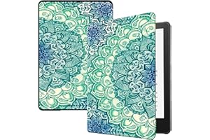 TOKILO Case for eBook Reader 6.8" (11th Generation 2021 Release), Ultra Slim Lightweight Premium PU Leather Cover with Auto Wake/Sleep, Not Compatible with iPad 6.8" e-Reader, Emerald Illusions