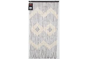 H-LINE Beaded Bamboo Wooden Door Curtain Summer Blind Fly Curtain Screen 180cm x 90cm (Diamond Design)