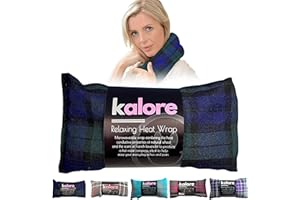 Termoforo Cervicale e Spalle - Cuscino Riscaldante per Microonde con Cinghia - Tessuto in Cotone Tartan e Cuscino Termico con Grano del Regno Unito di Kalore, Orologio nero