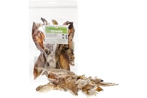 JR PET PRODUCTS 100g Rabbit Ears With Hair Natural Hypoallergenic Dog Treat Chew Grain & Gluten Free