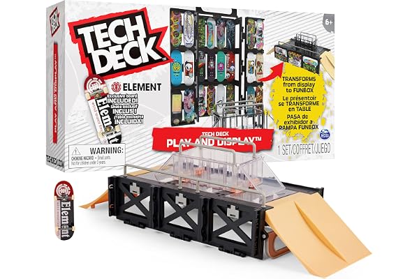 Tech Deck - Play and Display - Finger Skate - Coffret de Skate Transformable et Boite de Transport avec Touche Exclusive - Rampe pour Mini Skate de Doigt A Collectionner - Jouet Enfant 6 Ans Et +