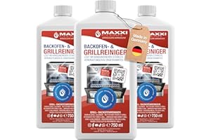 ‎MAXXI CLEAN MAXXI CLEAN | Backofen- & Grillreiniger extra stark | 3x 750 ml Gel Paste | selbstarbeitender Reiniger und Fettlöser | für, Herdplatte & Grill | löst Verkrustungen ohne Aufheizen & Gerüche