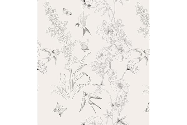 myforHD Papel Pintado Autoadhesivo Flores Papel de Pared Papel Adhesivo para Muebles Removible Impermeable Estilo Retro Vinilo PVC Pegatina Decorativos Pared Salon Papel Pared Dormitorio