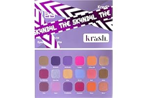 KRASH KOSMETICS Paleta de Sombras de Ojos - The Skandal Eyeshadow Palette - 18 Tonos Morado Rosa Marrón Naranja Nude Mate Bri