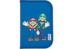 Scooli - Trousse d’étudiant remplie Super Mario - Trousse à Crayons avec des stylos et des Accessoires de Haute qualité - idéale pour l’école, Les Loisirs et Les déplacements - à partir de 6 Ans