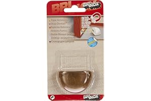 Brinox Tope de Puerta con Imán, Adhesivo, Fabricado en España, Color Madera, Incluye Placa de Acero Inoxidable, Protección de Paredes y Muebles, 1 Unidad