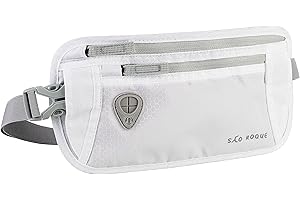 SAO ROQUE ® Bauchtasche Damen Herren, Reisepasshülle Gürteltasche Reise Gadgets mit RFID Blocker, Hüfttasche stylisch, Geldgürtel flach