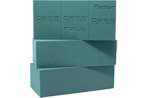 Flowerbox 3 x schiuma originale Oasis® Premium – 3 – 4 giorni di freschezza dei fiori extra grazie all'impregnazione MaxLife – 23 x 11 x 3,6 cm – Schiuma bagnata per fiori, matrimonio, compleanno,