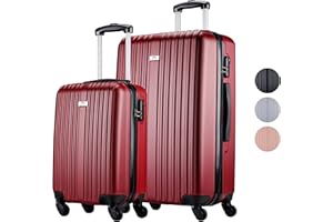 Slazenger Set di valigie 2 pezzi/3 pezzi – Trolley a mano e valigetta da viaggio grande – valigetta rigida ABS – Set di valigie con ruote a 360° e serratura a combinazione – valigetta arrotolabile,