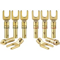 Tertullus Lautsprecher Kabelstecker 8 Stück - Reines Kupfer Vergoldet