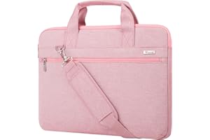 Voova Laptop Bag 15.6 Inch,Waterproof Computer Case Sleeve for MacBook Air 15,MacBook Pro 15/16,15-16 Inch HP Dell Lenovo Asus Laptop, Slim Briefcase Messenger Bag for women ladies& Girls,Pink