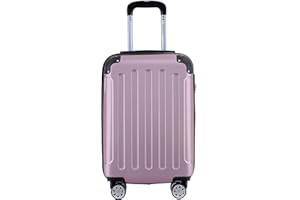 BEIBYE Zwillingsrollen Hardcase Reisekoffer Koffer Trolleys Hartschale in XL-L-M in 14 Farben (Rosa, Handgepäck (55cm))