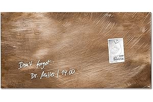 SIGEL GL267 Premium Glas-Magnettafel 91 x 46 cm Motiv Used-Bronze hochglänzend, SGS geprüft, einfache Montage, incl. 3 starke Magnete, Artverum