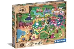 Clementoni Disney Maps Alice Puzzle, Wielokolorowy, 1000 Elementów