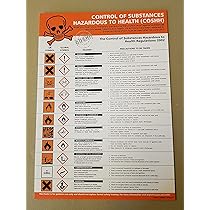 COSHH - Cartello per credenza, in plastica rigida da 1 mm, motivo: Hazchem Chemicals A4 297 x 210mm