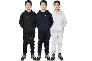 imporio 11 Survêtement pour garçon sans fermeture éclair - Bas de jogging - Uni - Âge : 5-13 ans