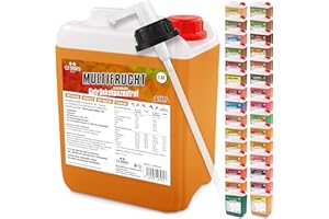 C.P.SPORTS C.P. Sports 5 Liter Getränke Sirup Getränkekonzentrat für ca. 400 Liter Fertiggetränk Vitamine Quellwasser Sportgetränk Konzentrat versch. Sorten inkl. DOSIERSPENDER mit L-Carnitin (Multifrucht)