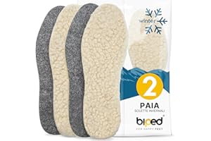 biped 2 paia di solette di lana in lana d'agnello e feltro - Solette invernali extra spesse e riscaldanti per scarpe da uomo e da donna z1004