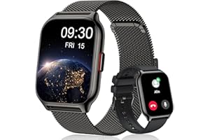 Popglory Smart Watch for Women Men, 2.01" Smartwatch Make & Answer Call, Fitness Watch, Blood Pressure, Heart Rate & Sleep, 100+ Sports Activity Tracker Step Counter for Android iOS