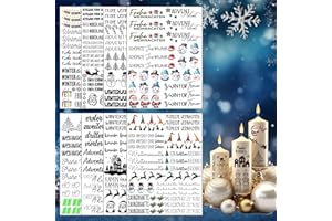 YEZIRZAX 8 Stück Kerzentattoos Weihnachten, Kerzen Tattoofolie, Wasserschiebefolie Kerzen, Kerzen Tattoo Weihnachten, Kerzenfolien Weihnachten, Weihnachts Sticker Kerzen Dekorieren