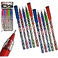 ELKOS BLUE Ballpoint Pens, 0.7mm Fine Point, Pack of 10, Zivic Plus Ball Pens, Smooth Writing, Perfect School Office Home Pens, ZOFAX Black Ball Pen