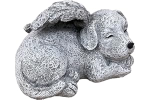 stoneandstyle Statua in pietra per tomba con ali d'angelo, resistente al gelo