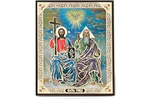 NKlaus La Sainte Trinité icône en bois 10x12cm chrétienne orthodoxe 13914
