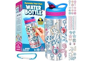 PURPLE LADYBUG DIY Personalised Drinking Bottle Craft Set Children from 6 Years - Gift Girls 10 Years - Craft Girls 8 Years - Creative Set for Children 9 Years - Unicorn Gifts