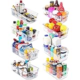 KICHLY Premium Clear Storage Organiser - Set of 8 Containers (4 Large, 4 Small Organizer Bin) Multipurpose Kitchen, Fridge, P