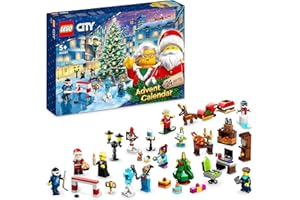 LEGO 60381 City Advent Calendar 2023 with 24 Gifts incl. Santa and Reindeer Figures plus Winter Wonderland Playmat, Christmas Countdown Gift for Kids, Boys, Girls