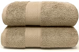LEBENGOOD – Lot de 2 Serviettes de Bain 100% Coton –pour de Douche et Toilette, Drap de Bain – Doux – Absorbant et certifié Oeko-TEX – Linge de Bain pour Toute la Famille - 2 70X140