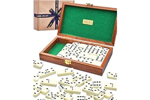 Jaques of London Luxury Dominoes - Double Six Dominoes Set in Handmade Mahogany Case…