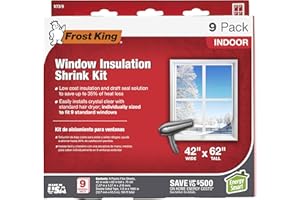 Frost King V73/9H Indoor Shrink Window Kit 42 62-Inch, Clear, 9-Pack