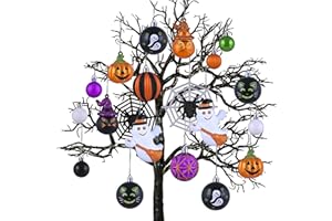 Valery Madelyn 40pcs Halloween Decorations, Halloween Baubles for Home Decor,Halloween Ornaments, House Shaped Paper Packing for Halloween Holiday Party Gift