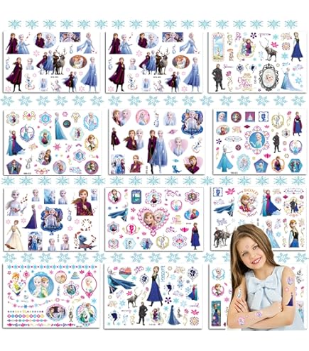 Orecchini Autoadesivi Frozen Per Bambine - 5 Fogli Con Personaggi Disney - Sicuri E Divertenti