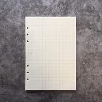 A5 Refill Paper & 6-Hole Loose Leaves For 8.5 Inch Round Ring Binder - White Cover Set