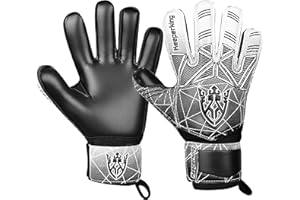Keeperking Gants de Gardien de But, avec et sans Protection des Doigts, Amovibles, 4 mm, Unisexes, adaptés au Football, pour Adultes, Enfants, Adolescents, Plusieurs Tailles et Couleurs