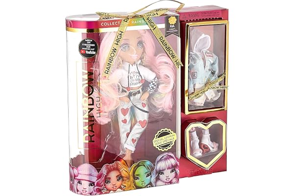 RAINBOW HIGH Poupées Mannequin à Collectionner - Vêtements de créateur, Accessoires et Socle - 2 Tenues complètes - pour Enfants de 5 Ans et Plus - Kia Hart, Rose. Édition Spéciale