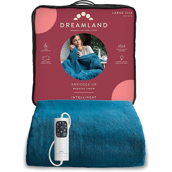Dreamland Home Deluxe Velvet Herringbone Quilted Heated Throw Blanket  (Intelliheat+ 5 Minute Technology, 120 x 160 cm, 6 Temperature Settings,  Machine Washable, 1/3/9-hour auto timer) Mustard Yellow : Amazon.co.uk:  Home u0026 Kitchen