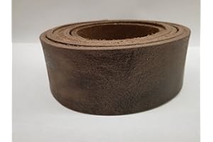 SCHACHENMAYR SINCE 1822 Schachenmayr Lanière en cuir de buffle « Buffalo » - Marron foncé vieilli - Surface flammée - Épaisseur du cuir : env. 3,6 mm - Longueur : env. 130 cm (130 cm x 5 cm)