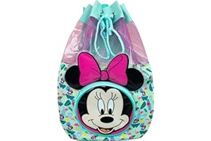 Disney Minnie Mouse Swimming Bag | Girls Minnie Mouse Swim Bag | Kids Drawstring Bag for Beach or Pool