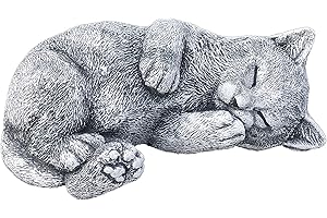 stoneandstyle Figura di pietra gatto Minka sognante, pietra massiccia, resistente al gelo e alle intemperie fino a -30°C