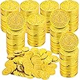 300 Pcs Plastic Gold Coins Fake Gold Coins Pirate Treasure Coins Gold Play Coins Game Party Favors Teachers Classroom Reward