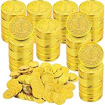 Piraten schatkist speelgoed munten goud 50x stuks van plastic | Fun en