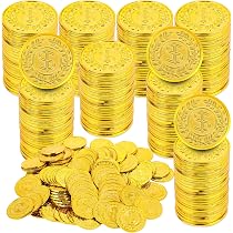 100 Pièces D'or Pirate En Plastique - Diamètre 3cm, Jouet Chasse Au Trésor, Fête, Cosplay