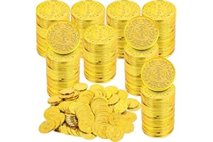 PRASACCO 300 szt. plastikowe złoty fałszywe monety pirackie skarb do zabawy gra upominki nauczyciele klasa nagroda